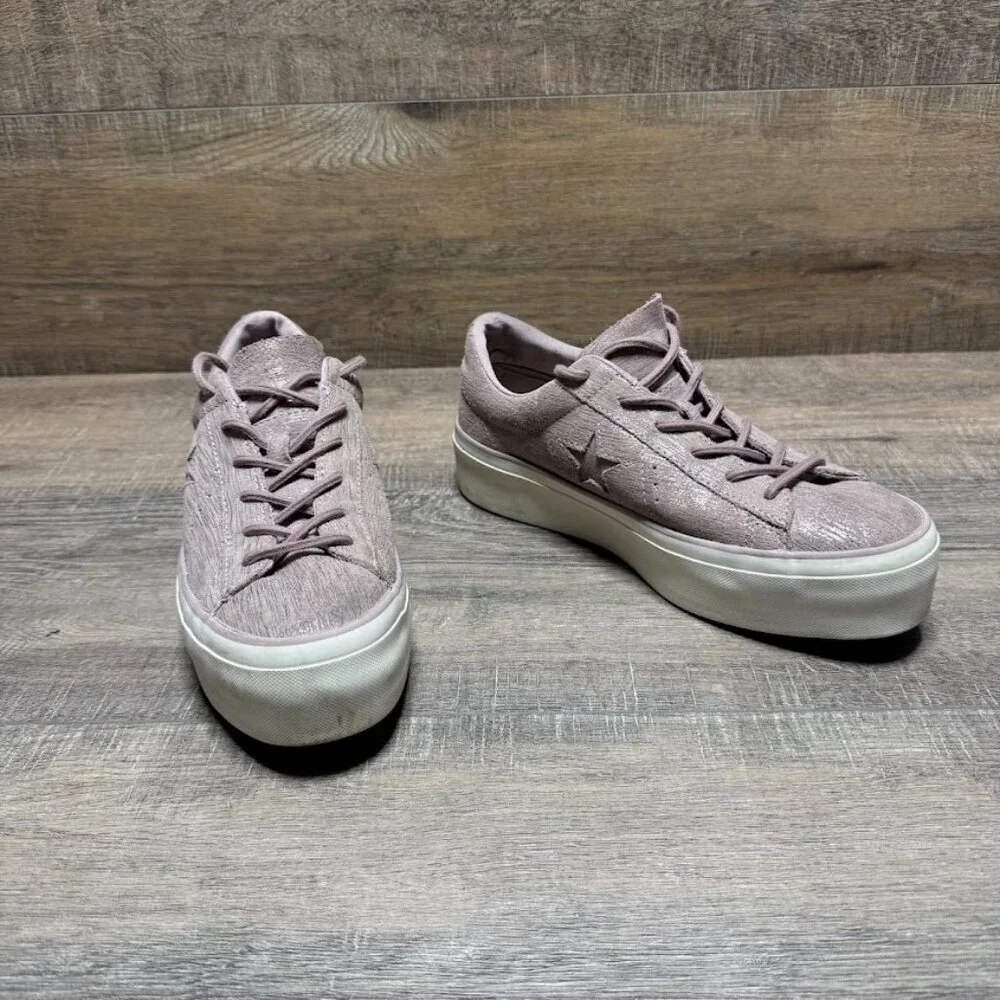 Converse One Star Platform Ox Mauve Suede Sneakers Women's Size 7.5